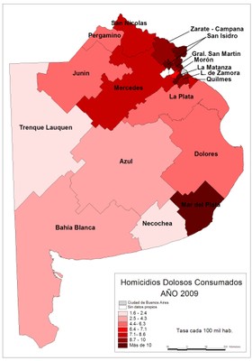 Homicidios dolosos consumados 2009